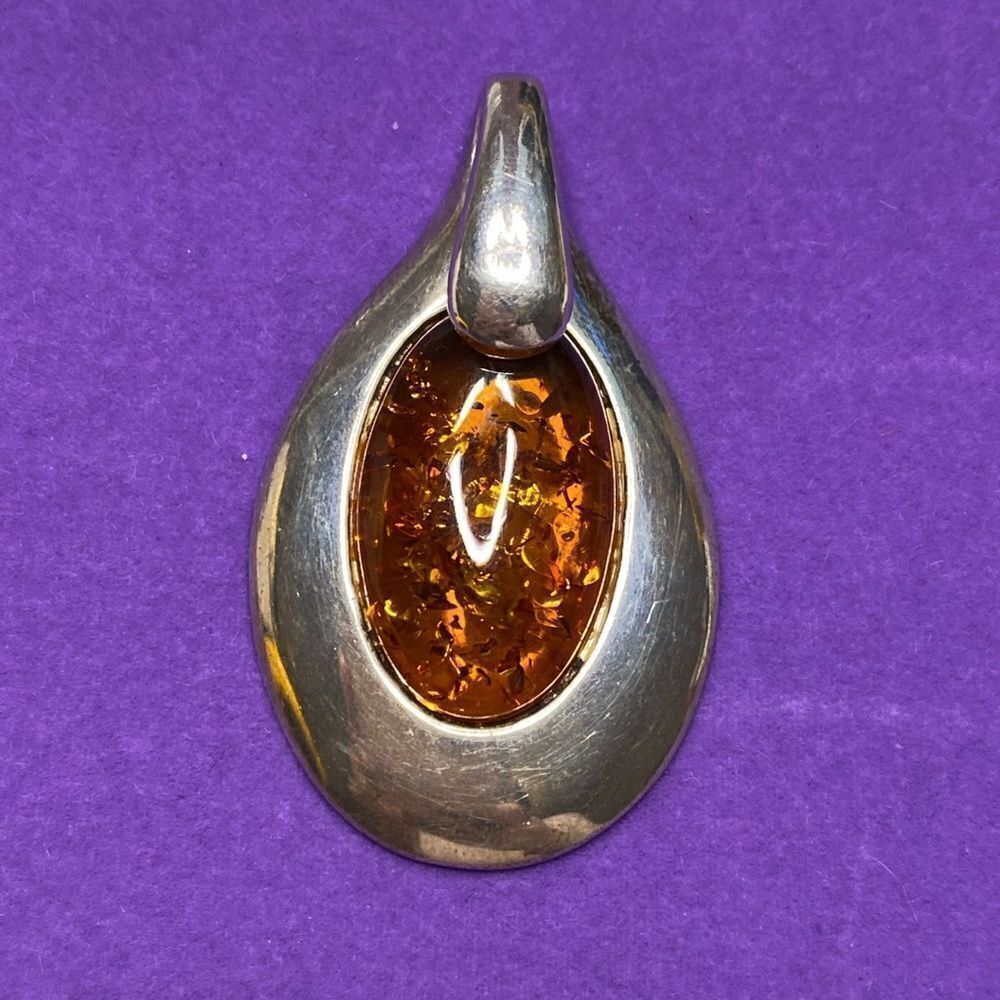 💛 Classic 925 Baltic Amber Pendant